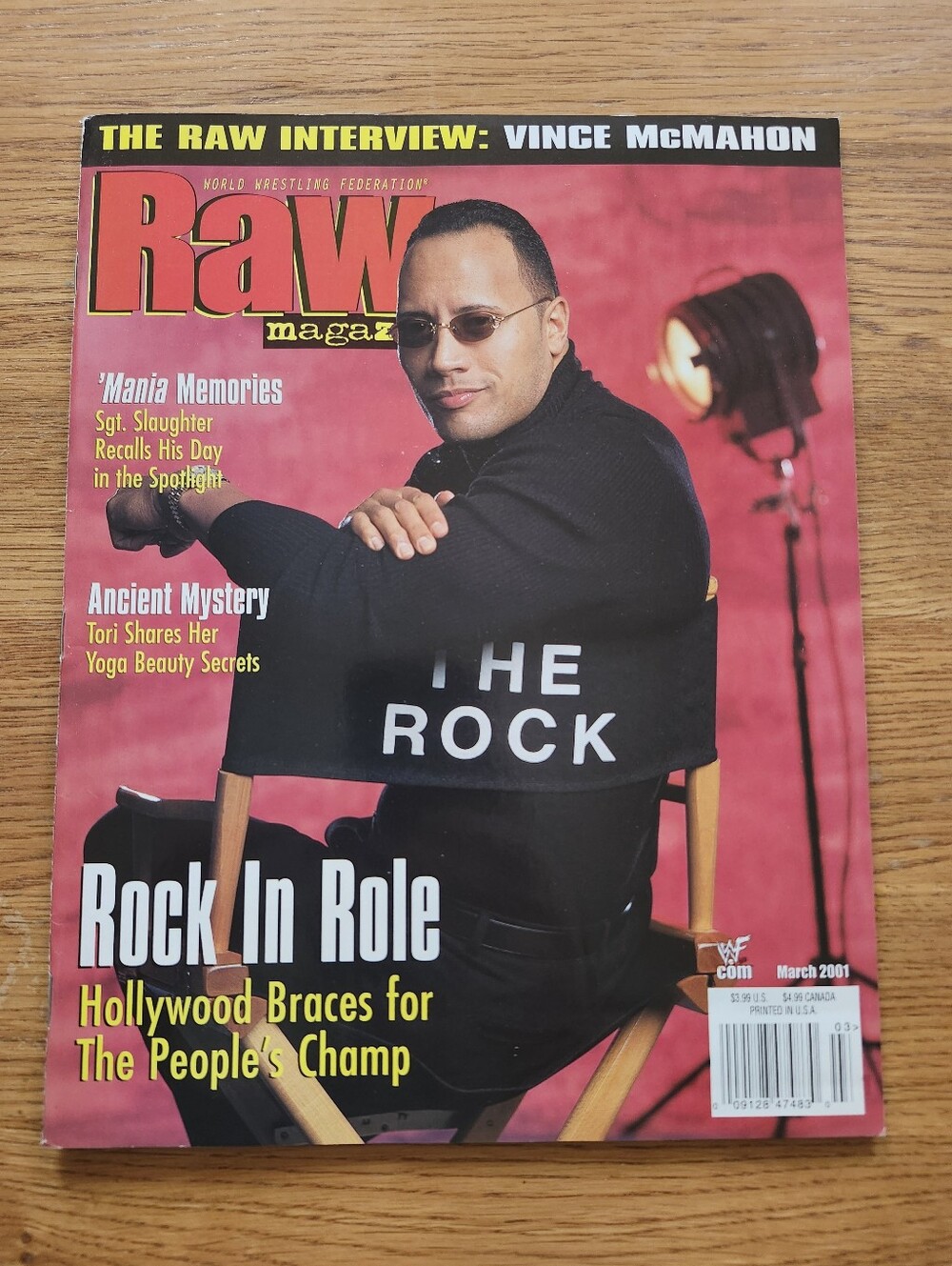 WWE The Rock 2001 March RAW MAG featuring Tori Wilson & Vince McMahon